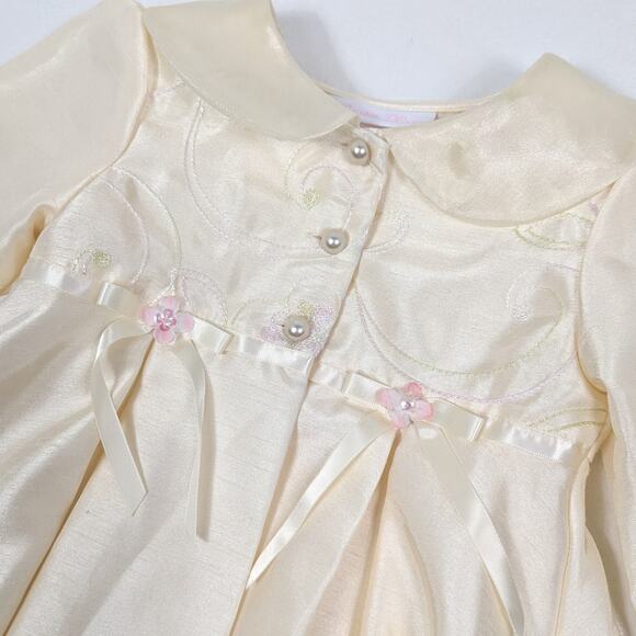 Bonnie Baby Dress Jacket Set Girls Size 18m Cream Shimmery - Picture 2 of 6